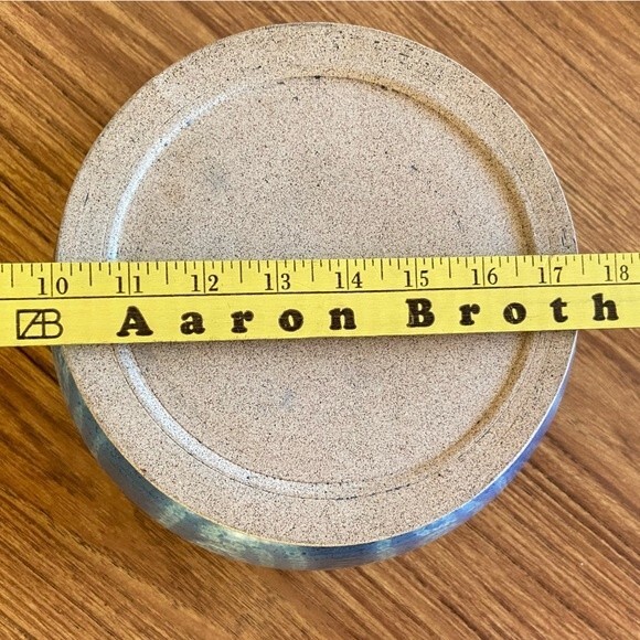 Large Blue Glazed Salad Bowl Pottery - Picture 15 of 15